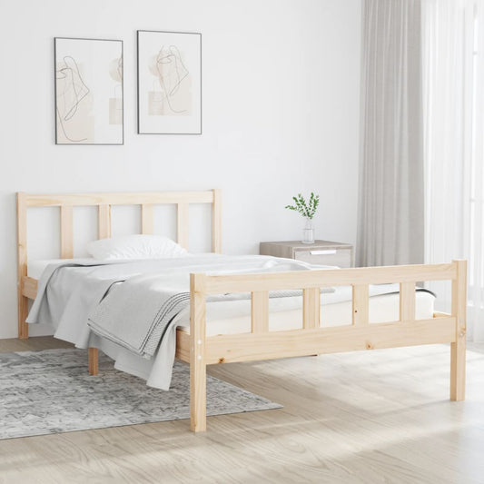 Berkfield Bed Frame Solid Wood 90x200 cm