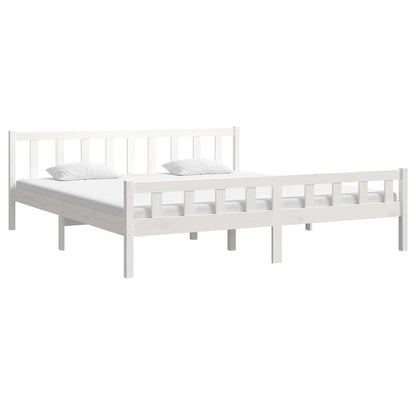Berkfield Bed Frame White Solid Wood 160x200 cm