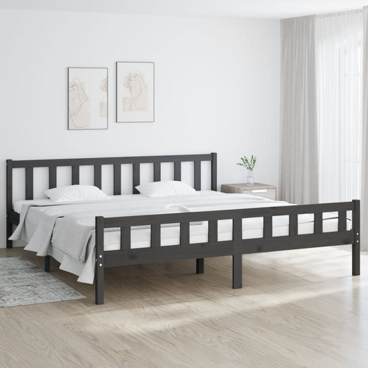 Berkfield Bed Frame Grey Solid Wood 160x200 cm