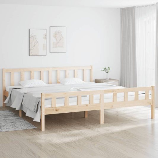 Berkfield Bed Frame Solid Wood 180x200 cm Super King Size