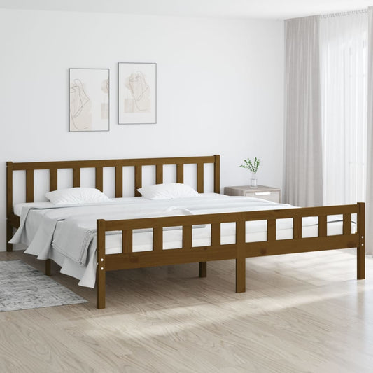 Berkfield Bed Frame Honey Brown Solid Wood 200x200 cm