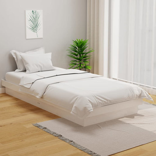 Berkfield Bed Frame White Solid Wood Pine 90x200 cm