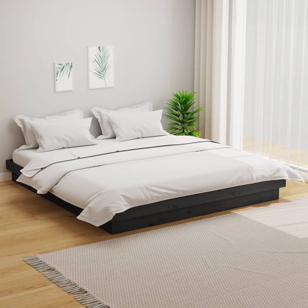 Berkfield Bed Frame Grey Solid Wood Pine 160x200 cm