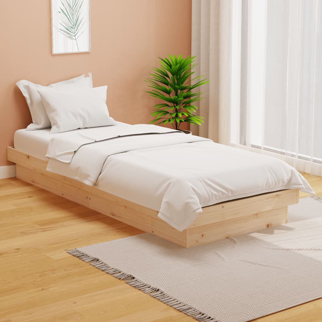 Berkfield Bed Frame Solid Wood 75x190 cm Small Single