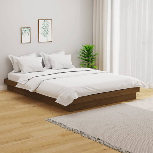 Berkfield Bed Frame Honey Brown Solid Wood 135x190 cm Double