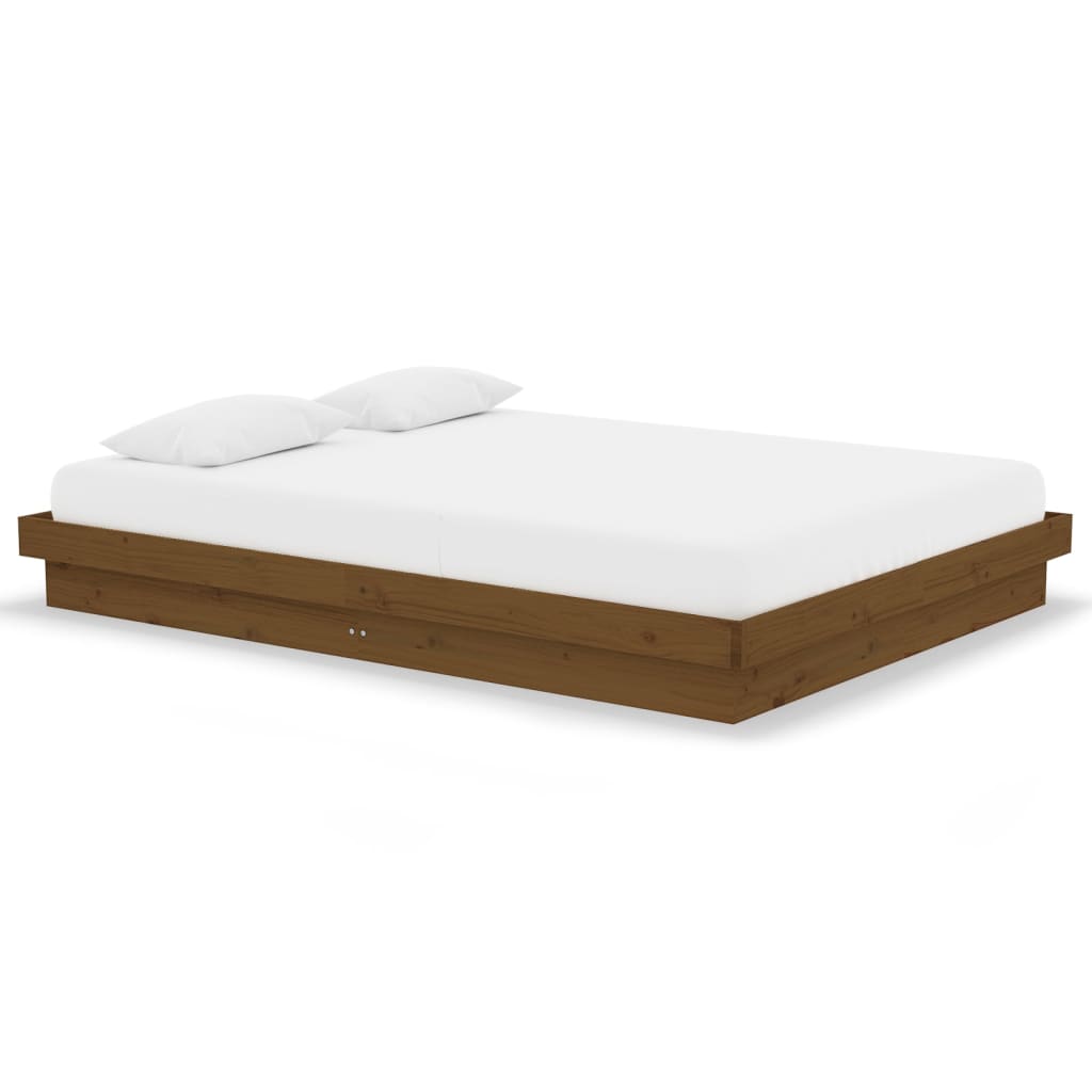 Berkfield Bed Frame Honey Brown Solid Wood Pine 140x190 cm