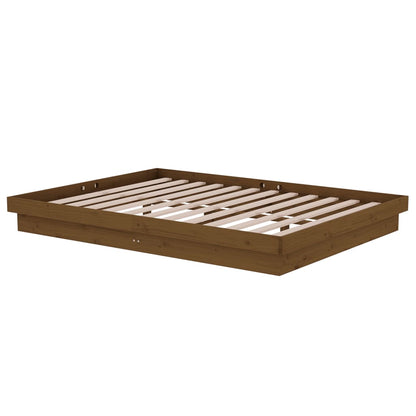 Berkfield Bed Frame Honey Brown Solid Wood Pine 140x190 cm