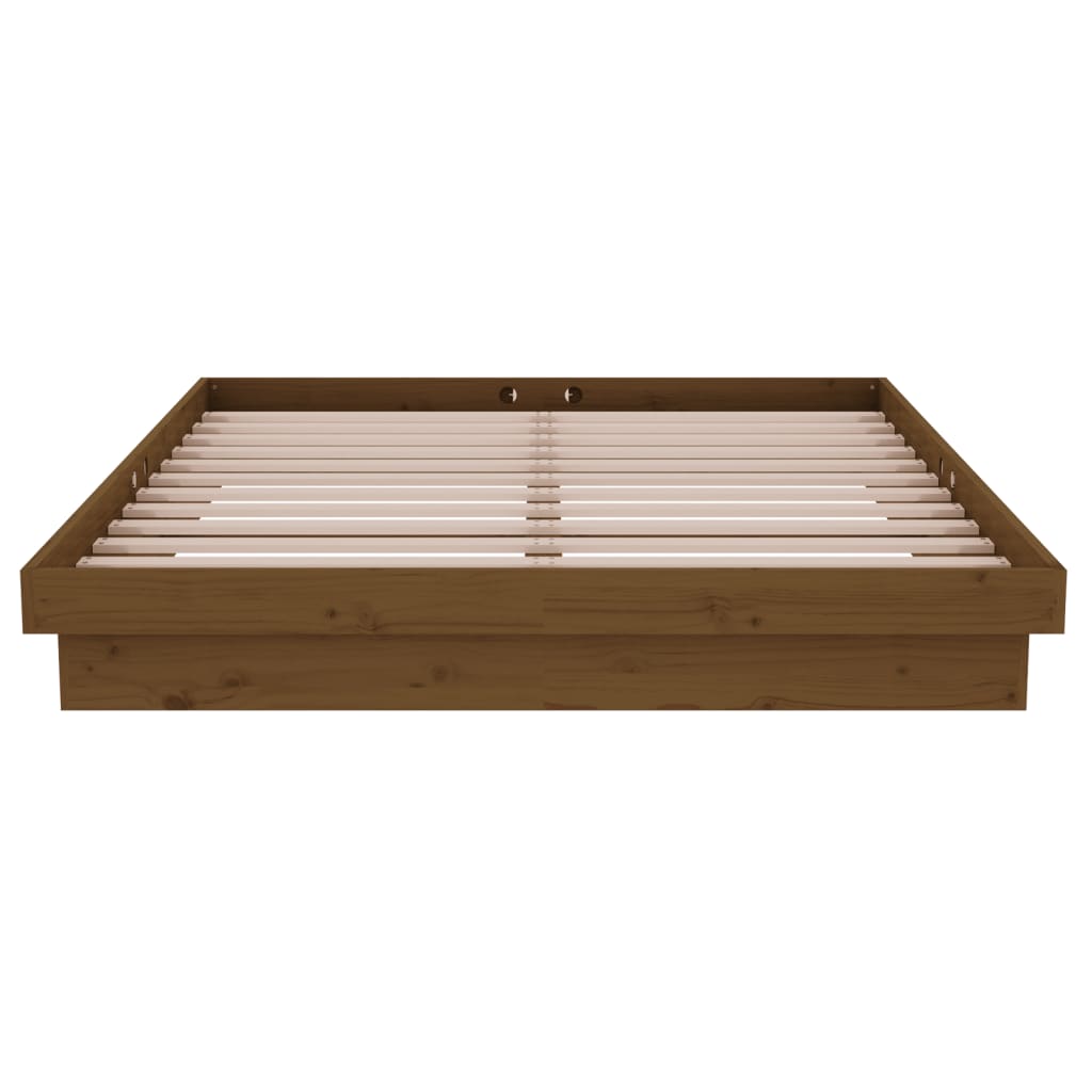 Berkfield Bed Frame Honey Brown Solid Wood Pine 140x190 cm
