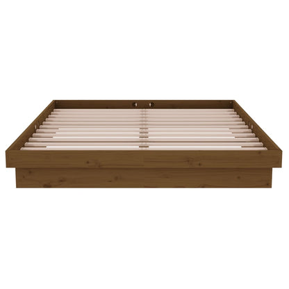Berkfield Bed Frame Honey Brown Solid Wood Pine 140x190 cm