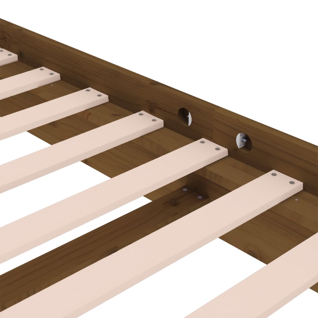 Berkfield Bed Frame Honey Brown Solid Wood Pine 140x190 cm