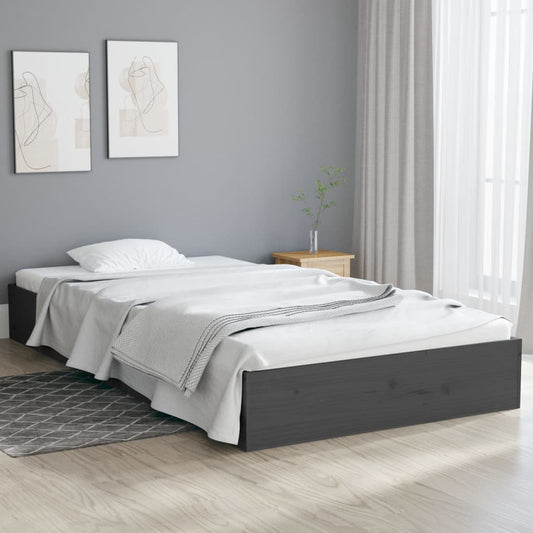 Berkfield Bed Frame Grey Solid Wood 90x200 cm