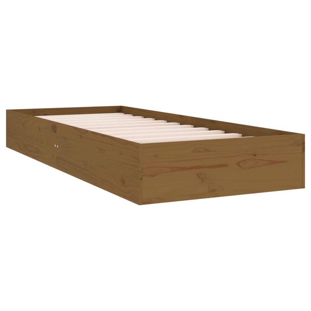 Berkfield Bed Frame Honey Brown Solid Wood 90x190 cm Single