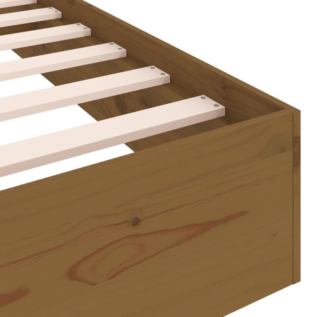 Berkfield Bed Frame Honey Brown Solid Wood 90x190 cm Single