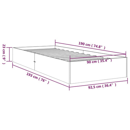 Berkfield Bed Frame Honey Brown Solid Wood 90x190 cm Single
