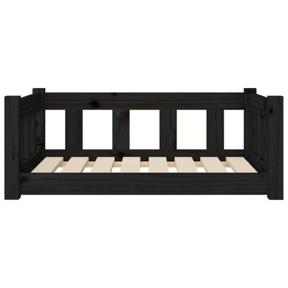 Berkfield Dog Bed Black 75.5x55.5x28 cm Solid Wood Pine
