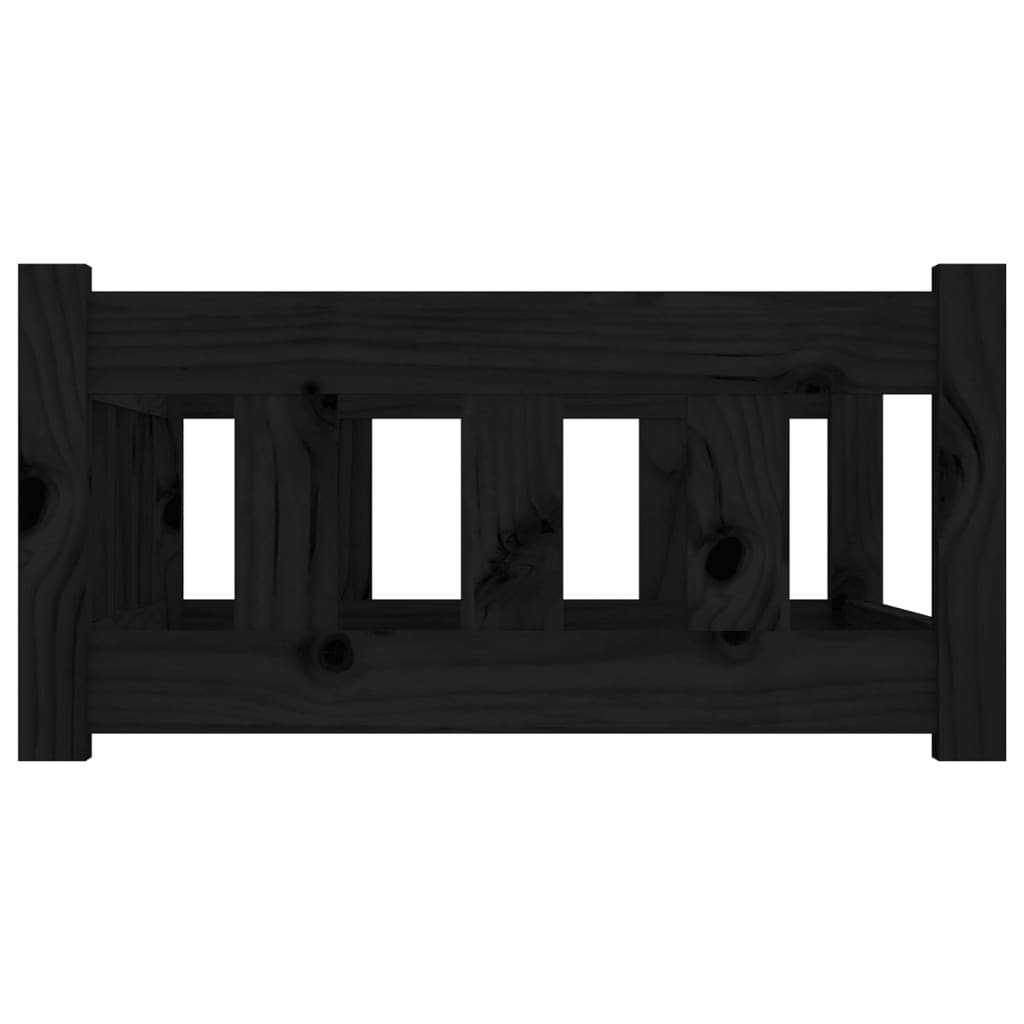 Berkfield Dog Bed Black 75.5x55.5x28 cm Solid Wood Pine