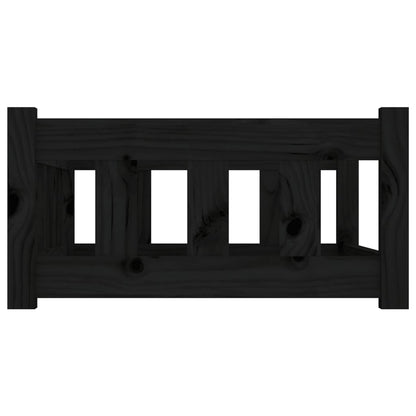 Berkfield Dog Bed Black 75.5x55.5x28 cm Solid Wood Pine