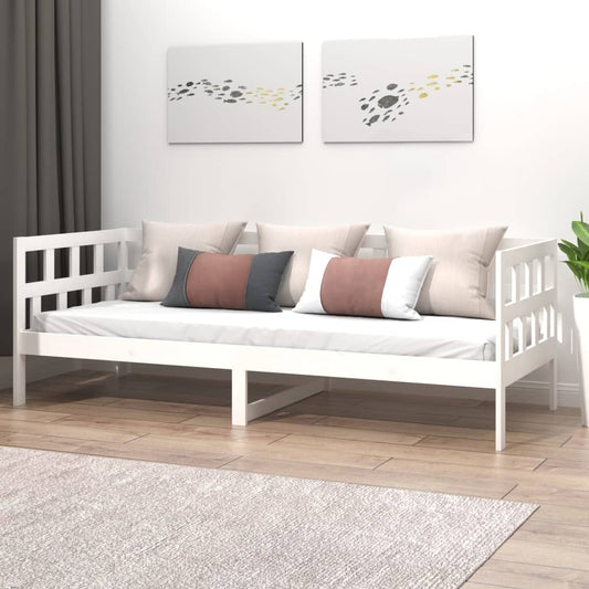 Berkfield Day Bed White Solid Wood Pine 90x190 cm