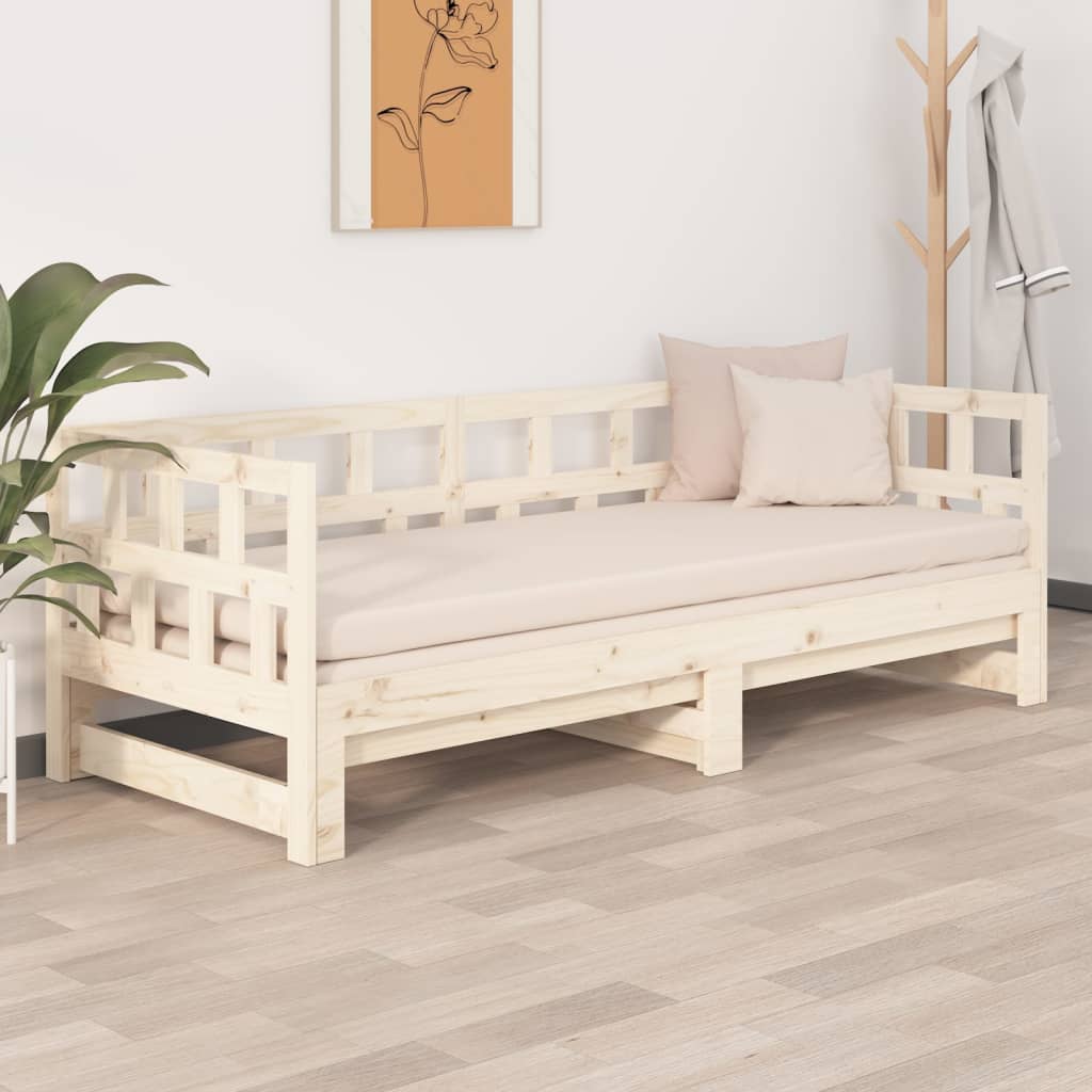 Berkfield Pull-out Day Bed Solid Wood Pine 2x(80x200) cm