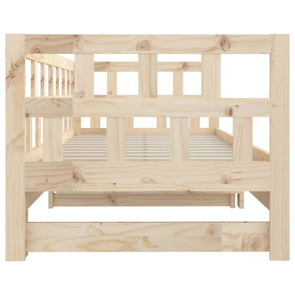 Berkfield Pull-out Day Bed Solid Wood Pine 2x(80x200) cm