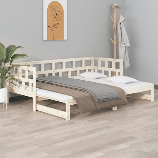 Berkfield Pull-out Day Bed Solid Wood Pine 2x(90x190) cm