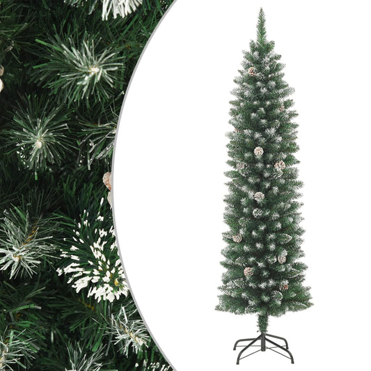 Berkfield Artificial Slim Christmas Tree with Stand 210 cm PVC