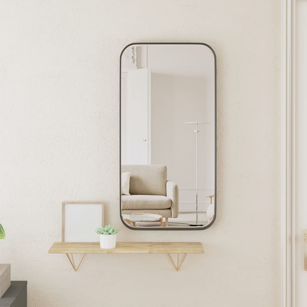Berkfield Wall-mounted Mirror Black 30x60 cm Rectangle