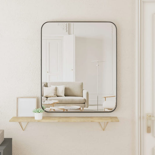 Berkfield Wall-mounted Mirror Black 50x60 cm Rectangle