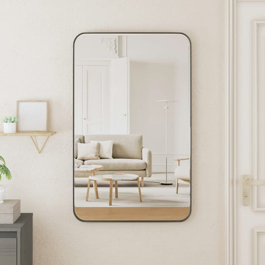 Berkfield Wall-mounted Mirror Black 50x80 cm Rectangle