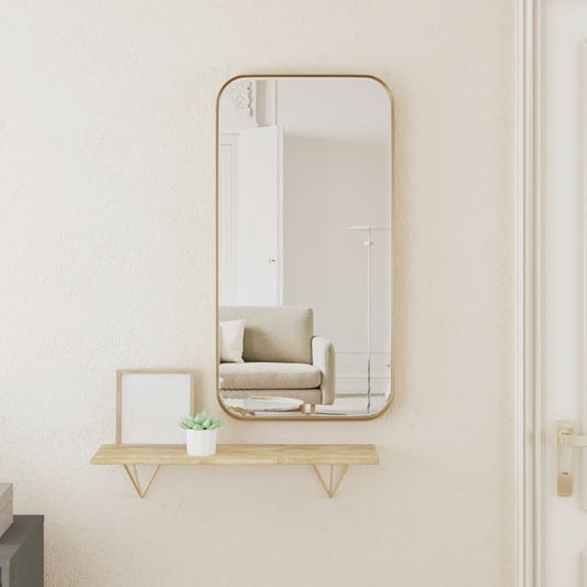 Berkfield Wall-mounted Mirror Gold 30x60 cm Rectangle