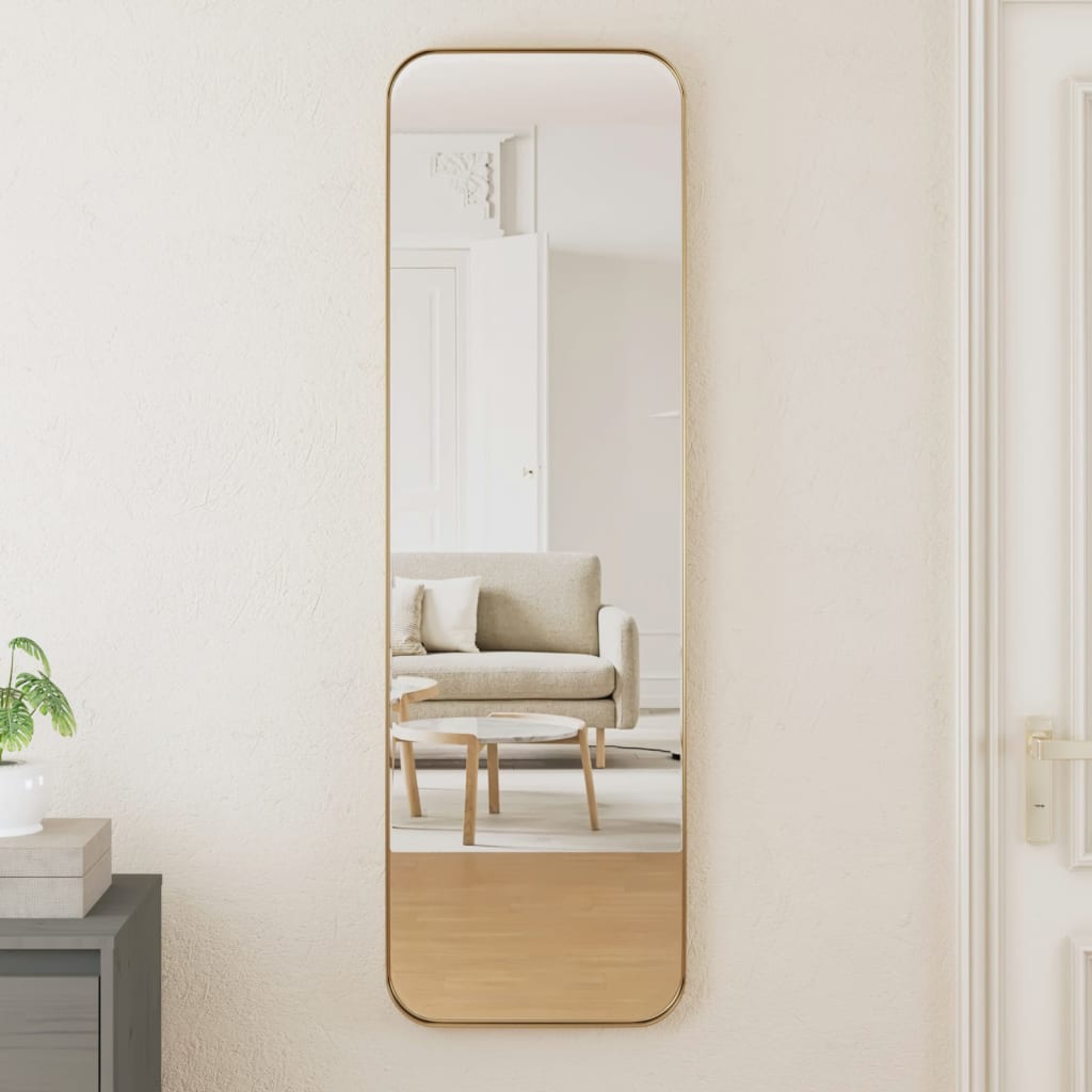 Berkfield Wall-mounted Mirror Gold 30x100 cm Rectangle