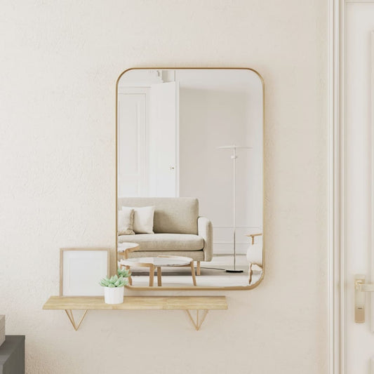 Berkfield Wall-mounted Mirror Gold 40x60 cm Rectangle