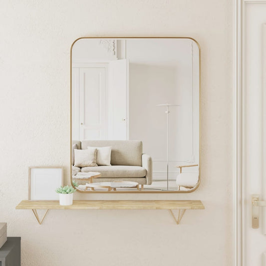 Berkfield Wall-mounted Mirror Gold 50x60 cm Rectangle