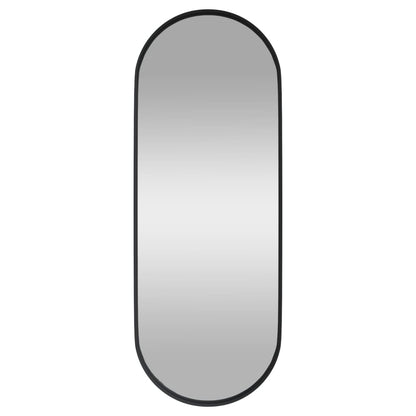 Berkfield Wall-mounted Mirror Black 15x40 cm Oval