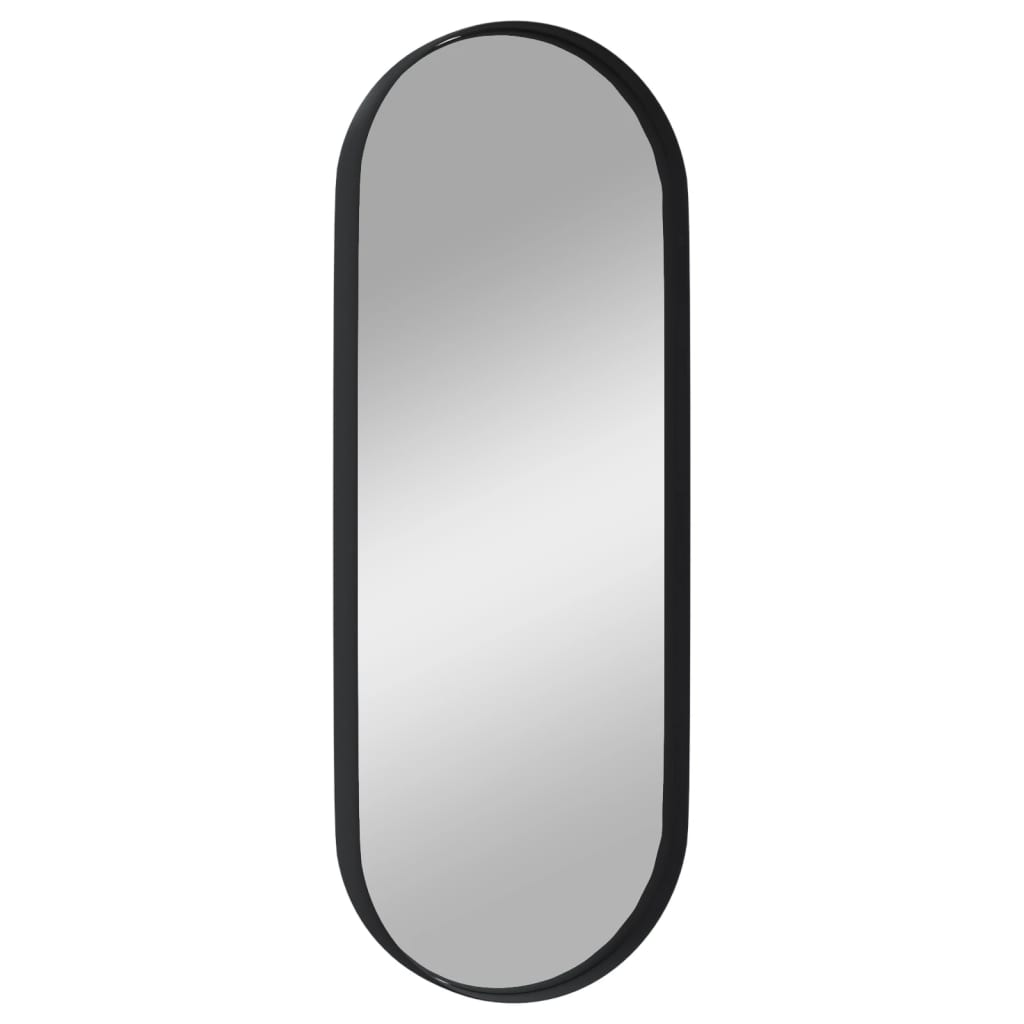 Berkfield Wall-mounted Mirror Black 15x40 cm Oval