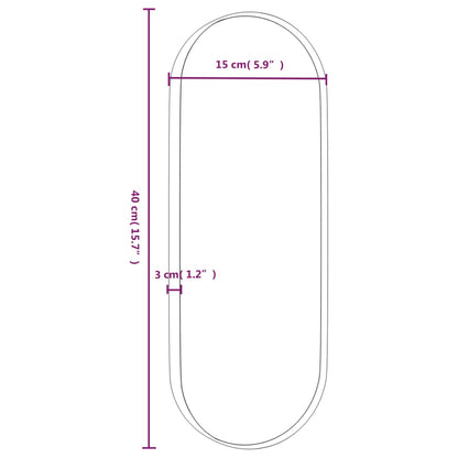 Berkfield Wall-mounted Mirror Black 15x40 cm Oval