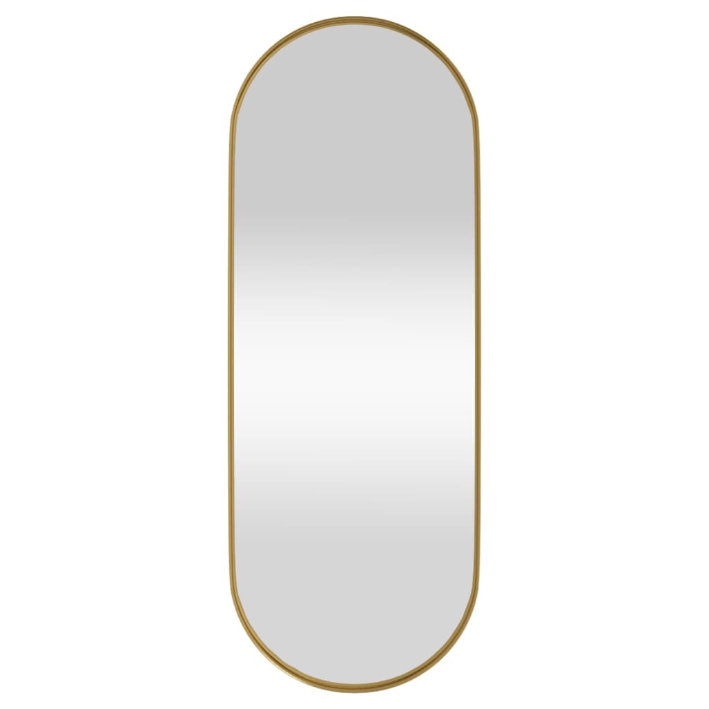 Berkfield Wall-mounted Mirror Gold 15x40 cm Oval
