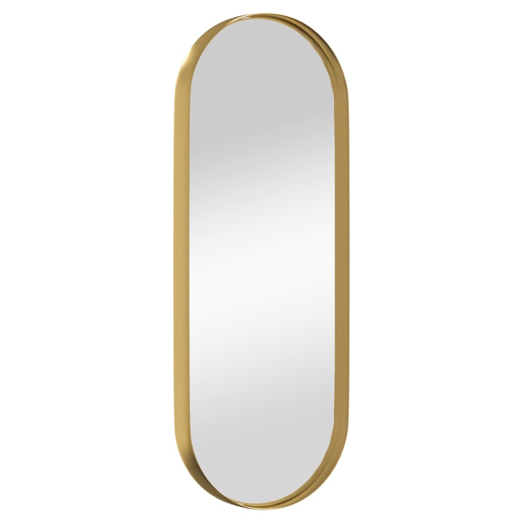 Berkfield Wall-mounted Mirror Gold 15x40 cm Oval
