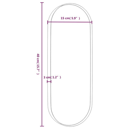 Berkfield Wall-mounted Mirror Gold 15x40 cm Oval