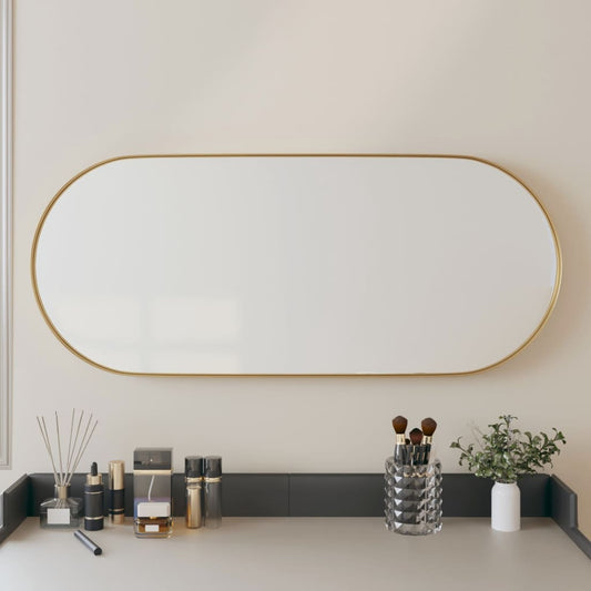 Berkfield Wall-mounted Mirror Gold 25x60 cm Oval