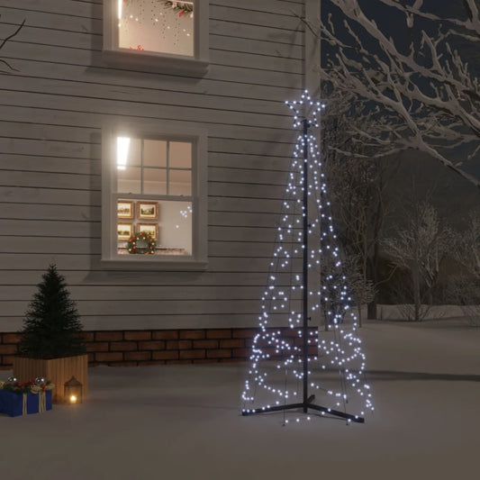 Berkfield Christmas Cone Tree Cold White 200 LEDs 70x180 cm