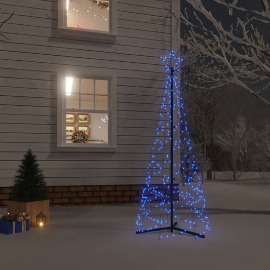 Berkfield Christmas Cone Tree Blue 200 LEDs 70x180 cm
