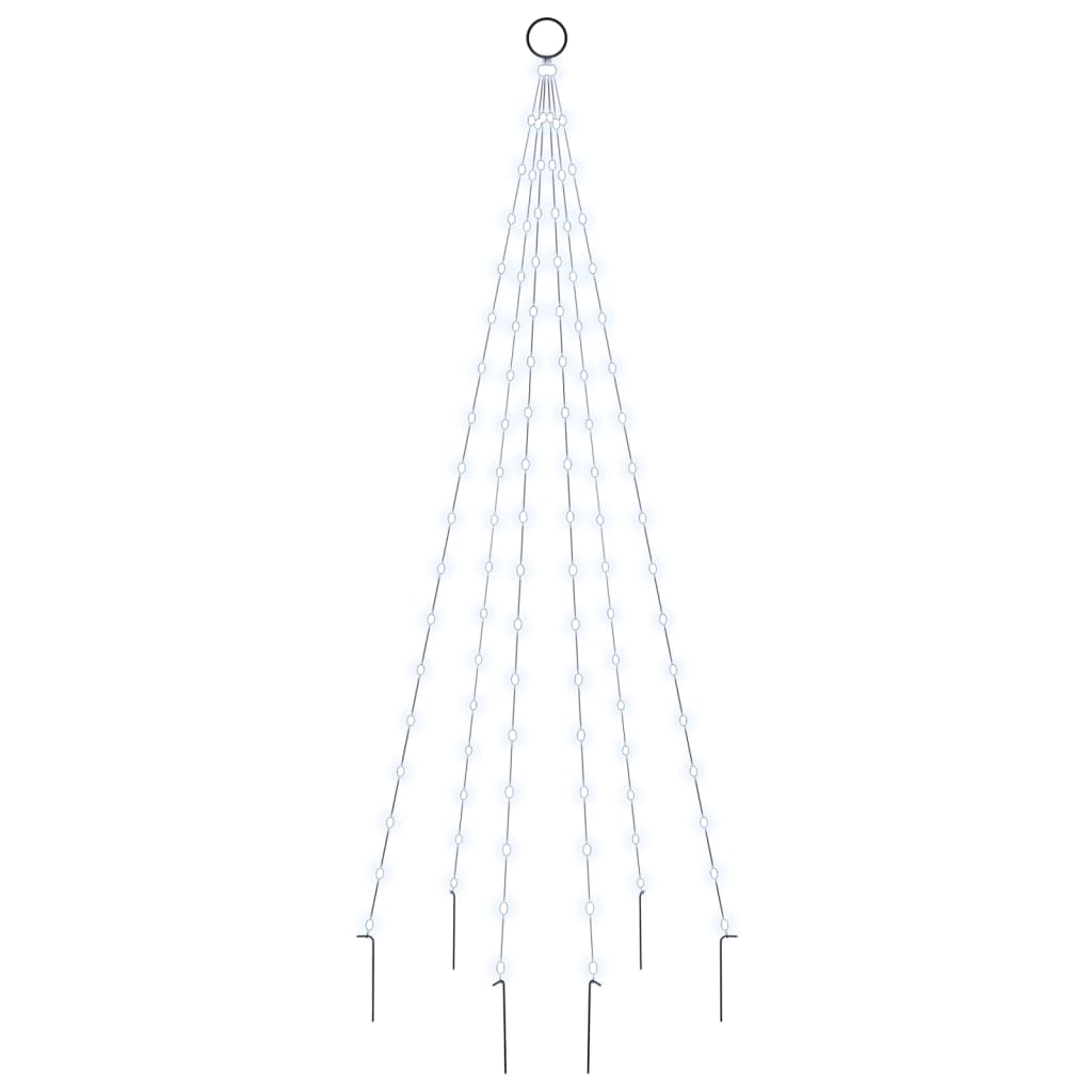 Berkfield Christmas Tree on Flagpole Cold white 108 LEDs 180 cm