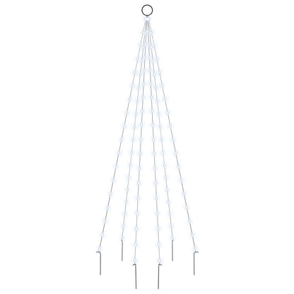 Berkfield Christmas Tree on Flagpole Cold white 108 LEDs 180 cm