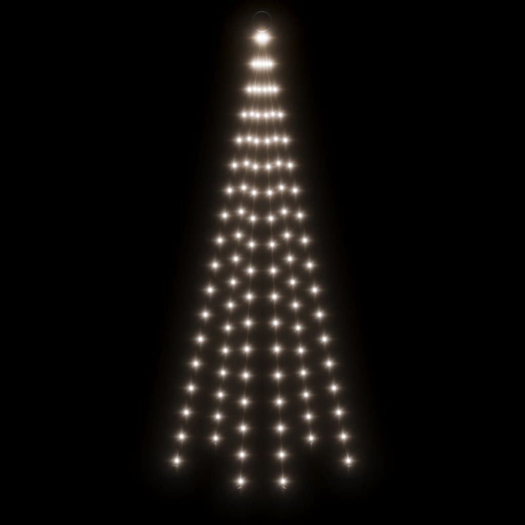 Berkfield Christmas Tree on Flagpole Cold white 108 LEDs 180 cm