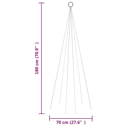 Berkfield Christmas Tree on Flagpole Cold white 108 LEDs 180 cm