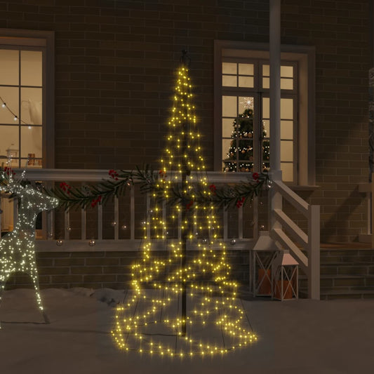 Berkfield Christmas Tree on Flagpole Warm White 200 LEDs 180 cm