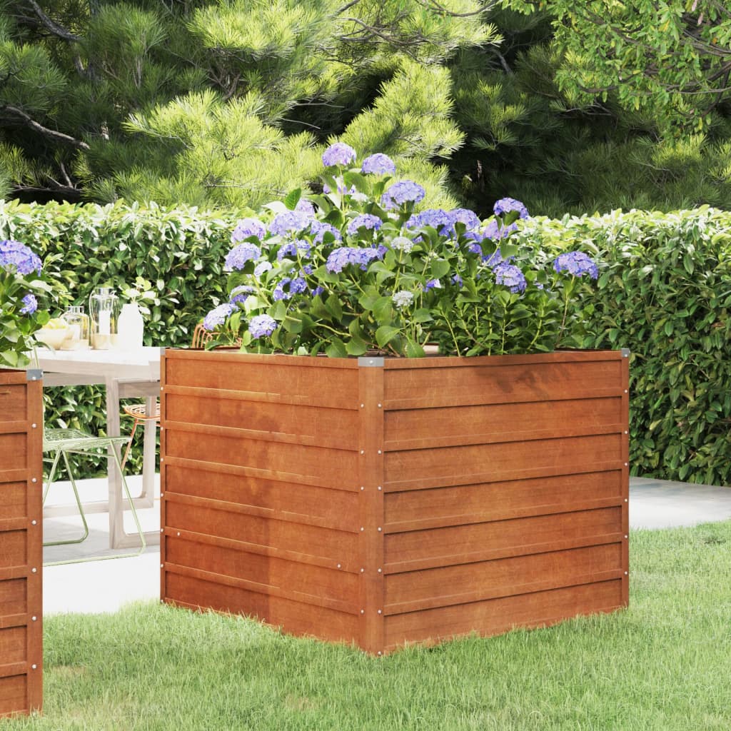 Berkfield Garden Raised Bed Rusty 100x100x77 cm Corten Steel