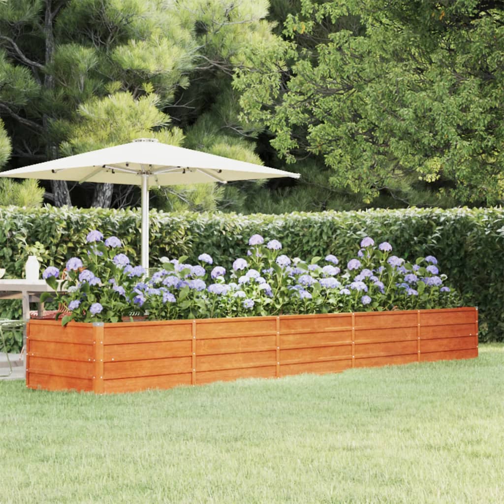 Berkfield Garden Raised Bed Rusty 400x80x45 cm Corten Steel