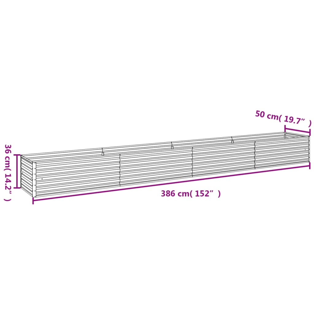 Berkfield Garden Raised Bed 386x50x36 cm Corten Steel
